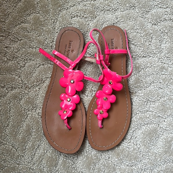 Kate Spade New York Vintage Hot Pink Flower Sandals Size 9.5 🌸 - Picture 1 of 2